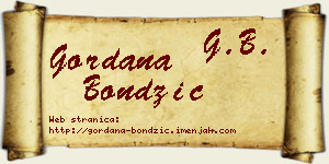 Gordana Bondžić vizit kartica